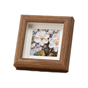 Handmade Fashionable Lightweight Mini Picture <b>Frame</b> Set Creative Rustic Wood Photo Stand Square Gravure Printed Box Home Decor - Product Image 1