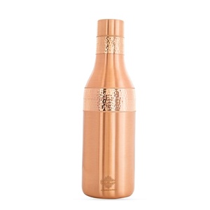 Bouteille d'eau vintage en cuivre martelé, faite à la main, étanche, bouteille ayurvédique pour la santé, pour la gym, les voyages, la décoration intérieure, vente en gros - Product Image 5