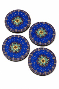 <b>Round</b> MDF Enamel Coaster <b>Set</b> With Premium Quality Finish <b>For</b> Tea Coffee Cups Glasses And <b>Dining</b> <b>Table</b> Protection - Product Image 5
