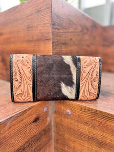 กระเป๋าคลัทช์หนังวัวสำหรับผู้หญิง, กระเป๋าใส่โทรศัพท์กระเป๋าตังค์ขนสัตว์หนังวัวมีสไตล์มาใหม่ - Product Image 4