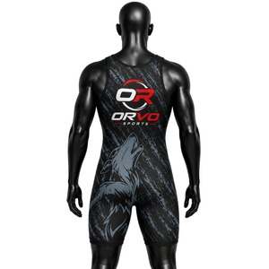 Maillot de lutte sans couture respirant pour homme ORVO, imprimé dragon vert, séchage rapide, débardeur sportif, col rond, design ajusté - Product Image 6