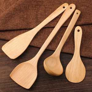 Collection contemporaine de 7 ustensiles de cuisine en bambou – Spatule professionnelle en bois et ensemble de service pour pâtes - Product Image 4