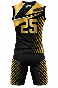 Ensemble Maillot de Basketball Sans Manches et Short de Compression Noir et Or Personnalisé Numéro 25 à Rayures Diagonales – Tenue d'Équipe Sublimée - Product Image 6
