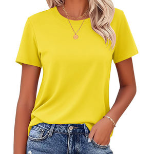 Camisetas de algodón 100% para mujer, cuello redondo, informales, transpirables, de secado rápido, de color liso, para gimnasio, deporte, correr, yoga, ¡en oferta! - Product Image 3