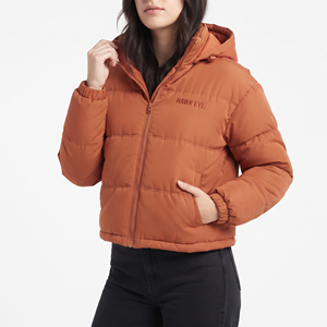 Chaqueta Corta Acolchada de Moda para Mujer, Abrigo de Invierno con Manga Larga, Cierre Frontal con Cremallera, Dobladillo Ajustable, Ropa Exterior Informal - Product Image 3
