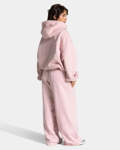 Ensemble de survêtement 2 pièces pour femme en molleton 100 % coton, imprimé léopard graphite, avec passepoil, coupe décontractée, hiver, style décontracté, collection 2026 - Product Image 6