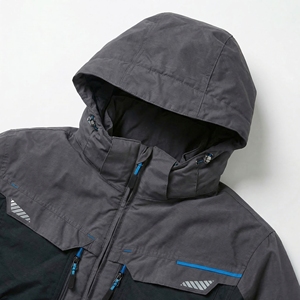 Veste technique à capuche gris foncé |   Veste d'extérieur imperméable multi-poches |   Veste réfléchissante de style streetwear |   Fabricant OEM personnalisé - Product Image 3