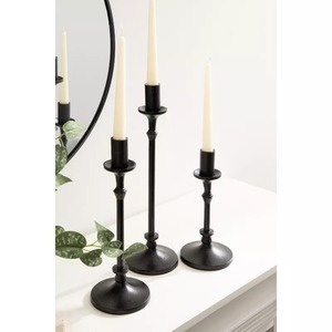 Ensemble de 3 bougeoirs en aluminium noir faits à la main, écologiques, pour la maison et l'usage religieux, design durable - Product Image 3