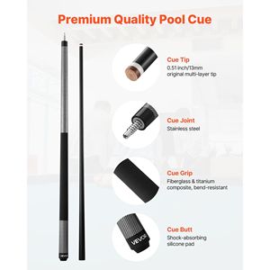 Stecca da Biliardo in Fibra di Vetro e Titanio Composito da 58 Pollici, 21 Oz, con Punta Multistrato per Snooker e Biliardo - Product Image 2