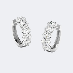 Pendientes de Diamantes Cultivados en Laboratorio de Corte Brillante Ovalado de Lujo de 2.00 CTW en Plata de Ley 925, Color EF, Claridad VSVVS, Joyas Taurus - Product Image 1