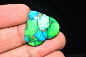 Premium Grade <b>Peacock</b> Dahlia Turquoise Cabochon <b>Peacock</b> Dahlia Mohave Turquoise - Product Image 5