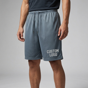 Shorts de basketball pour hommes à séchage rapide, taille élastique, longueur genou, sportifs, athlétiques, pour la gym, avec cordon de serrage, prix abordable, personnalisables OEM - Product Image 1