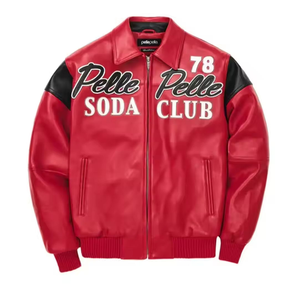 Manches en cuir véritable avec corps en laine sur mesure |   Veste de baseball brodée en patchwork - Product Image 1