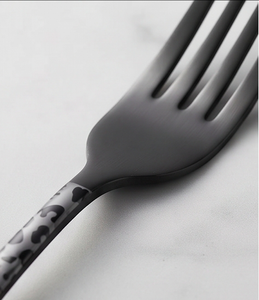 Stainless Steel <b>Set</b> Of 5 <b>Black</b> Color Coated <b>Cutlery</b> 2 Color Tone Handle Flatware Used In Kitchenware Tabletop Cafe Home - Product Image 2