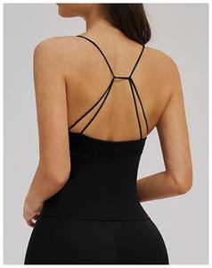 Débardeur de fitness basique pour femme, personnalisable en gros, à bretelles spaghetti réglables, avec soutien-gorge intégré - Product Image 4