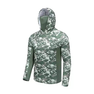 Wholesale High Quality Men's Camouflage Long Sleeve Fishing Hoodie With UPF 50 UV Protection Pullover Style - Product Image 4