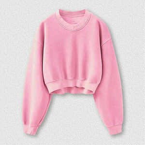 เสื้อฮู้ดดี้ผ้าฟลีซคอวีพิมพ์ลายสำหรับฤดูหนาว ผ้าฝ้าย 100% GSM หนา  สำหรับผู้หญิง  โลโก้ด้านหน้า  กันลม  เป็นมิตรกับสิ่งแวดล้อม - Product Image 3