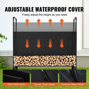 Funda para Leñero de Exterior Resistente de 4.3 Pies, Impermeable de Oxford 600D, 52x14.2x46.1 Pulgadas, Soporte para Leña - Product Image 4