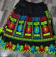 Mini-jupe personnalisée pour femme, style été - Jupe-robe en soie Sari vintage indienne, design Hawaïen pour soirée, décontractée pour femme 2026