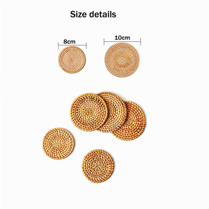 Set de table en rotin naturel tressé à la main de 10 pouces pour cuisine extérieure, style chinois et américain - Product Image 6