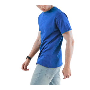 Camiseta para hombre de 220 gramos, 100% algodón y mezcla de poliéster/algodón, tela transpirable, manga corta, impresión de logotipo personalizado, camisetas para hombre - Product Image 3