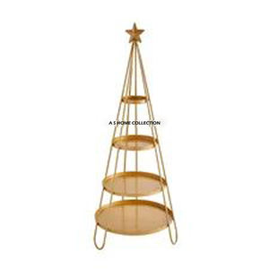 ขาตั้งโชว์คริสต์มาสโลหะสแตนเลสสตีลสีทองโบราณ ดีไซน์หรูหรา พร้อมไฟ LED ในราคาสุดพิเศษ - Product Image 1