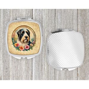 Bearded Collie <b>Flowers</b> Compact Travel Makeup Mirror Folding Handheld Design <b>Gift</b> for Women and <b>Girls</b> - Product Image 4