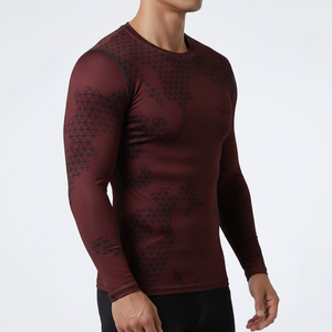 Custom Printed <b>Compression</b> <b>Shirt</b> <b>Men</b> Long Sleeve Workout Gym Wear OEM Manufacturer - Product Image 3