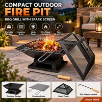 Brasero de jardin portable avec grille de cuisson et écran anti-étincelles pour jardin, terrasse, camping - Vente en gros