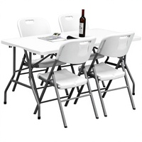 Table de camping pliable légère et moderne, table de pique-nique portable en plastique avec poignée de transport, mobilier d'extérieur