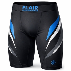 Shorts de compression unisexes bleu/noir de qualité supérieure - Product Image 6
