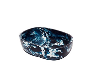 Bol et plat de service personnalisés en résine écologique polie, faits à la main, résistants au lave-vaisselle, pour les fêtes, design artistique moderne - Product Image 1