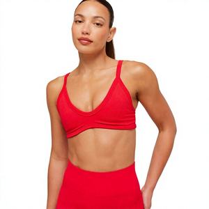 Women's Customized Colors Racerback Sports Bra Mesh Panels Breathable High Support Yoga Bra - Product Image 5