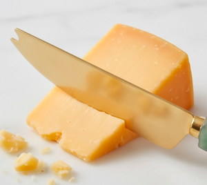 Ensemble de 3 couteaux à fromage avec manche en marbre vert et spatule en acier inoxydable doré pour plateau à fromage - Product Image 6