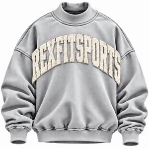 Sudadera de Forro Polar con Cuello Alto y Logotipo Personalizado, Sudadera Oversize con Apliques de Letras 3D, Fabricante de Ropa al por Mayor OEM - Product Image 1