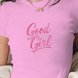 Camiseta corta de moda para mujer estilo Y2K Good Girl - Product Image 4