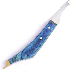 Couteau à sabots en acier Damas de qualité supérieure IRON, outil de fermeur pour le taillage des sabots, lame artisanale, outils vétérinaires, marque privée OEM - Product Image 1