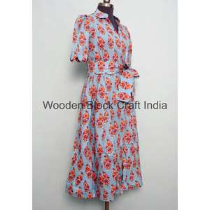 Vestido Maxi Informal y Cómodo de Tela 100% Algodón para Niñas, Mujeres y Señoras, para Usar en la Playa o en Fiestas, Vestido Maxi Elegante y Recto de Diseñador - Product Image 5