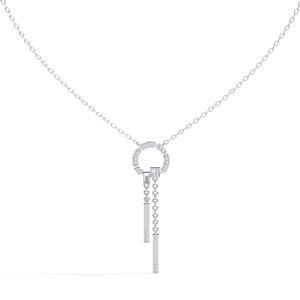 Collier Pendentif Géométrique en Argent 925 Plaqué Rhodium avec Moissanite Taille Émeraude, Minimaliste, pour Mariage et Usage Quotidien, Unisexe, Ras-de-cou à Maillons - Product Image 1