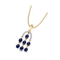 Collier pendentif pendentif pierre précieuse saphir bleu diamant taille poire pierre de naissance septembre 14k/18k or blanc pendentifs fins breloques