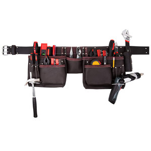 Ceinture multi-outils avec poches pour outils et équipements, organisateur de travail en cuir noir pour mécaniciens et projets de bricolage - Product Image 6