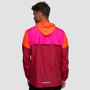 INDEX Men's Color Blocking Hooded <b>Zip</b>-<b>Up</b> <b>Jacket</b> Full Sleeve Lightweight Polyester Sporty Spring Wear - Product Image 2