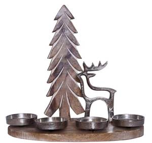 <b>Christmas</b> Aluminum Tea <b>Light</b> Holder with Deer and <b>Trees</b> Design for Home Decoration - Product Image 3