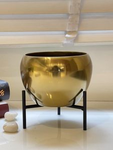 Pot de fleurs en métal avec support pour plantes pour salon, balcon, jardin, intérieur, extérieur, conteneur pour plantes, pot de fleurs décoratif moderne - Product Image 3