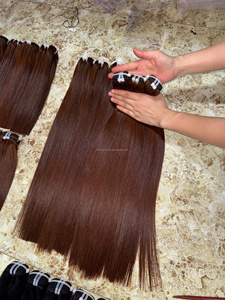 Extensions de cheveux humains Remy vietnamiens double trame, brun, sans produits chimiques, tissage à la machine, vente en gros - Product Image 4