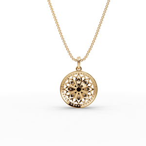 Lotus Floral Lab-Grown Gold Pendant with Diamond Elegant Charm <b>Necklace</b> - Product Image 6