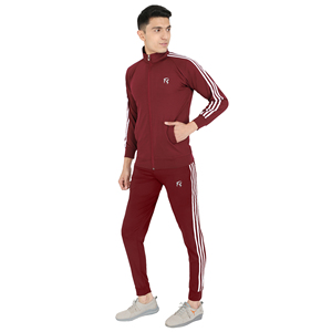 Survêtement de sport pour homme en velours premium, extensible dans les quatre sens, coupe ajustée, couleur unie, confortable, pour l'automne, le jogging et la course à pied - Product Image 3