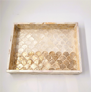 Plateau de service moderne en os incrusté de nacre – Décoration d'intérieur multifonctionnelle, cadeau à prix abordable - Product Image 5