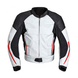 Blouson de moto en cuir pour homme, noir et jaune, à blocs de couleur, manches longues, respirant, toutes saisons, style motard de course - Product Image 3