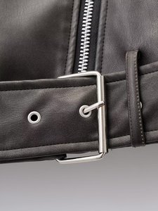 Women's Genuine <b>Leather</b> <b>Long</b> Sleeve Zipper Lapel Winter Regular Coat Eco-Friendly Breathable Fur Lined Street Motorcycle <b>Jacket</b> - Product Image 5